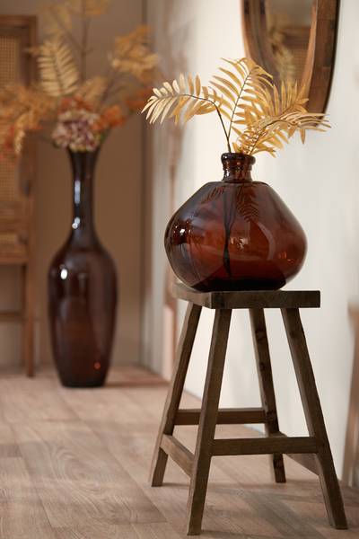 Hocker RAMY Braun - Massivholz - 24 x 50 x 47 cm