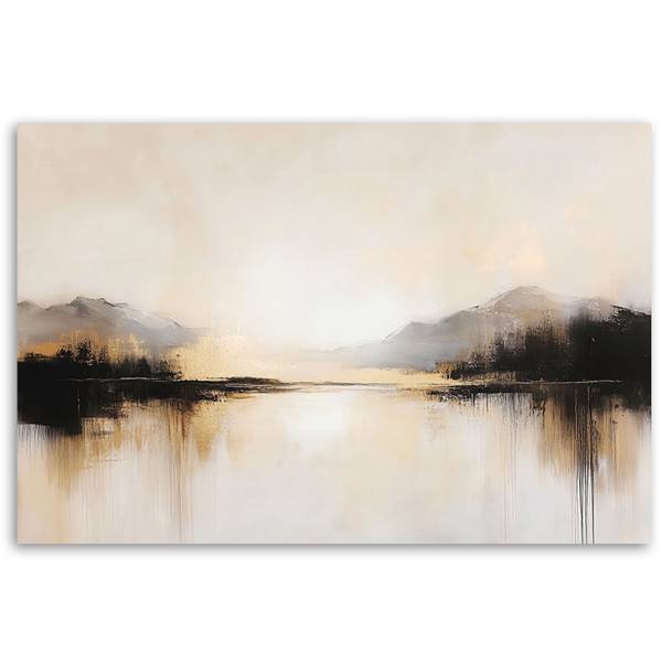 Wandbild abstraktion in beige 90 x 60 cm