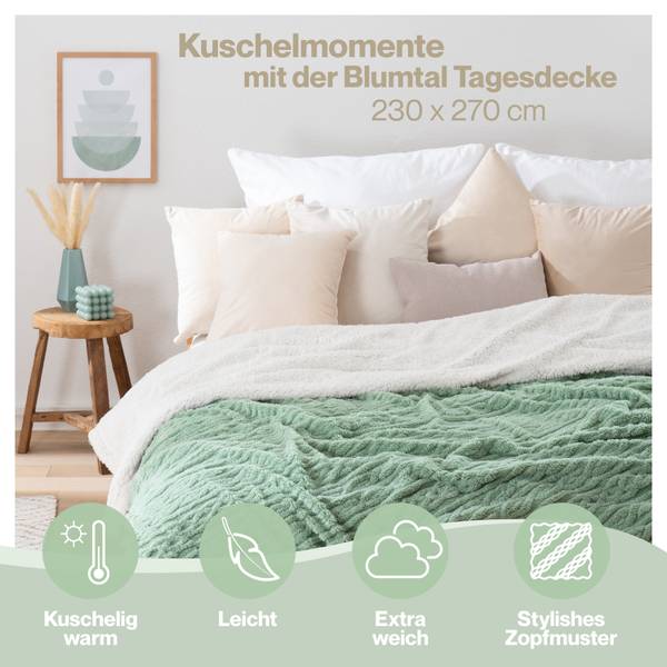 Kuscheldecke SHERPA mit Zopfstrick-Optik kaufen