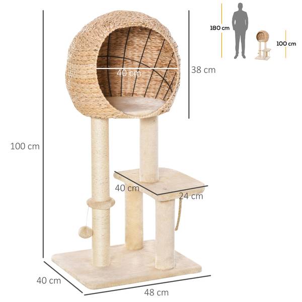 Kratzbaum BB7237 Beige - Holzwerkstoff - 41 x 41 x 50 cm