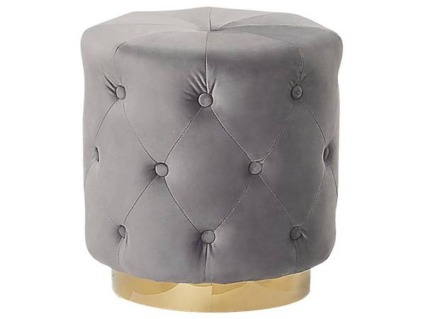 Poef CARROLLTON goud - grijs - textiel - 40 x 41 x 40 cm