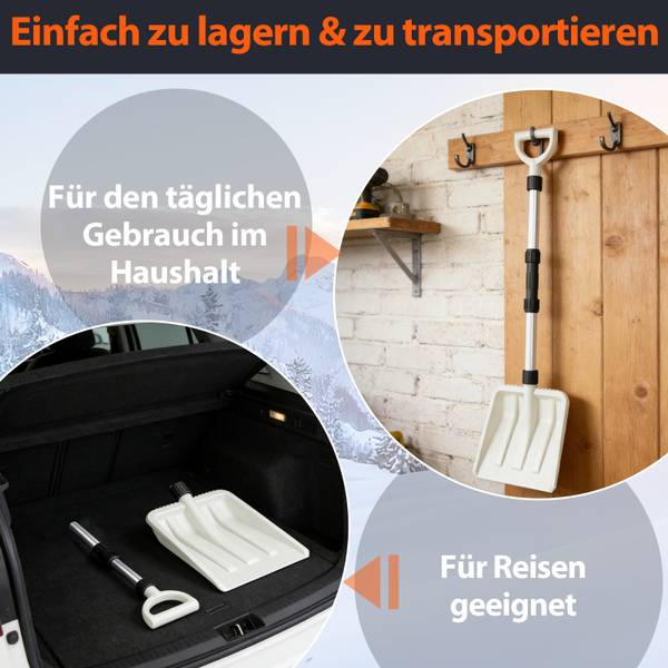 Schneeschaufel ZB34193 Weiß - Metall - 10 x 117 x 26 cm