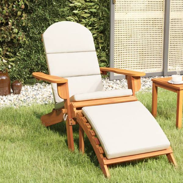 Gartenstuhl mit Fußstütze V381 Braun - Massivholz - 84 x 90 x 75 cm