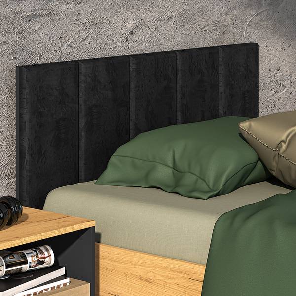 Bettgestell CASPER-131-9 Schwarz - Holzwerkstoff - 126 x 90 x 208 cm