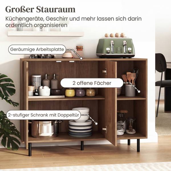Buffetschrank VH35427 Braun - Holzwerkstoff - 106 x 80 x 38 cm