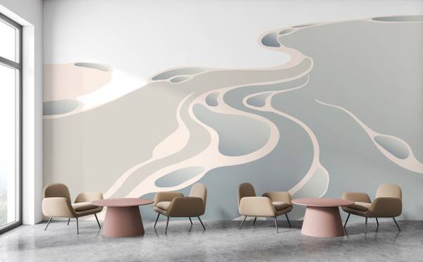 Fototapete Delta Walls by Patel Beige - Grau - Weiß - Fleece - 500 x 270 x 1 cm