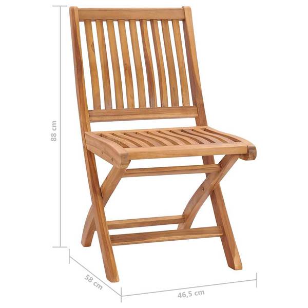 Gartenstuhl 3072804 4er Set Braun - Massivholz - 58 x 88 x 47 cm