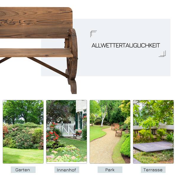 Gartenbank 408 Braun - Massivholz - 114 x 80 x 58 cm