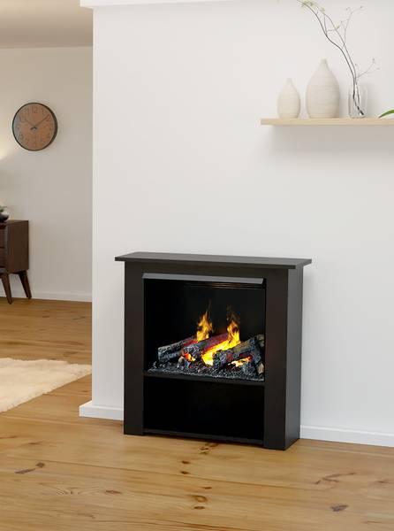 Poseidon Wasserdampf Kamin mit Heizung Schwarz