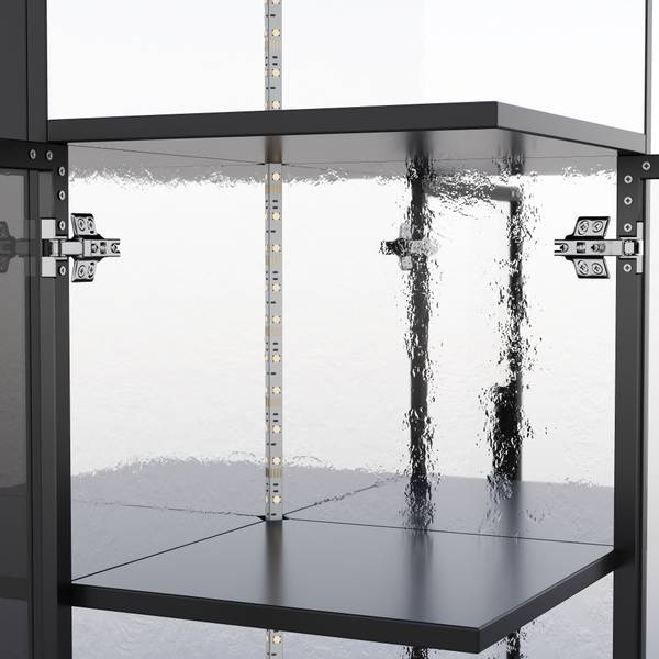 Vitrine JZGLS40 Ⅲ Schwarz - Holzwerkstoff - 64 x 112 x 42 cm