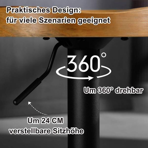 Barhocker Janko(2er Set) Braun - Metall - Massivholz - 42 x 81 x 32 cm