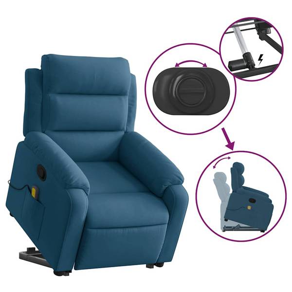 Massagesessel mit Aufstehhilfe 3032395-2 Blau