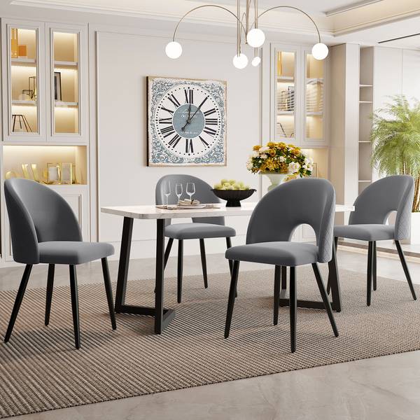 Esszimmer Set BB1755 5tlg Schwarz - Grau