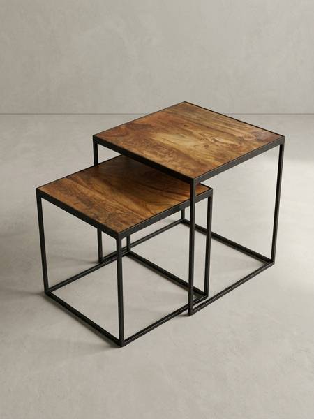 Satztisch ARQUATA 2er-Set Braun - Mango - 40 x 44 x 40 cm