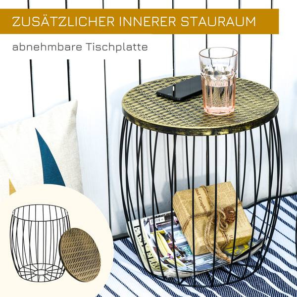Beistelltisch BB5382 3er-Set Schwarz - Metall - 38 x 41 x 38 cm