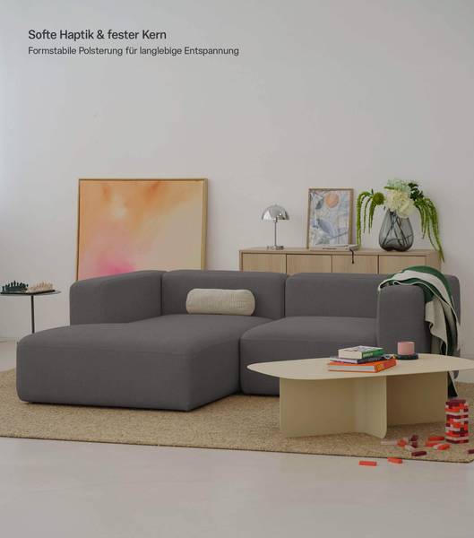 3-Sitzer Modulares Ecksofa Cubo Grau - Textil - 226 x 66 x 179 cm