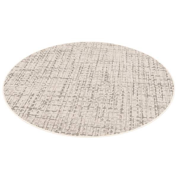 In & Outdoor Teppich Oslo Trend Rund Cremeweiß - 200 x 200 cm