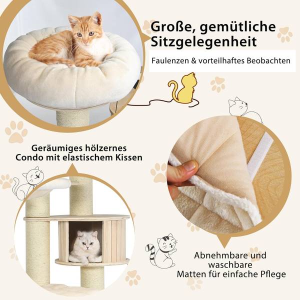 Kratzbaum PS7476NA+ Beige - Holzwerkstoff - 56 x 197 x 75 cm