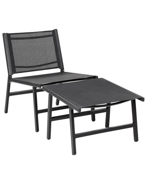 Chaise de jardin MARCEDDI Noir - Nombre de pièces dans le lot : 2