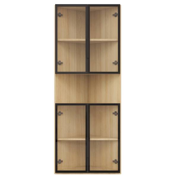 Standvitrine GLOWNatur Ⅴ Braun - Holzwerkstoff - 32 x 160 x 62 cm