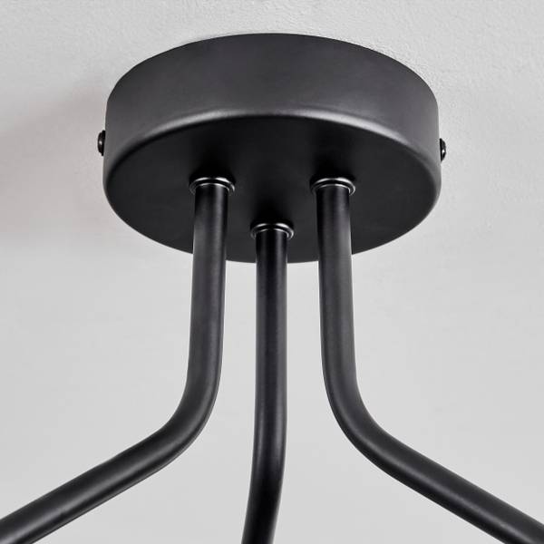 Deckenleuchte Cesaro Grau - Aluminium - Klarglas - 42 x 28 x 42 cm