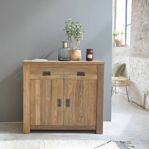 Buffet CARGO Beige - Massivholz - 100 x 90 x 50 cm