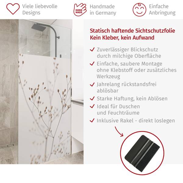 Dusch‑Sichtschutz Knospen Wildblume 70 x 120 cm