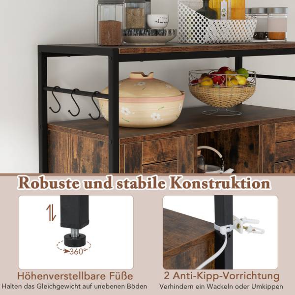 Buffetschrank VH34214ORDE Braun - Holzwerkstoff - 84 x 80 x 35 cm