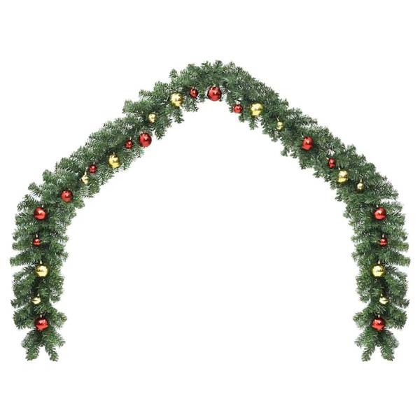Weihnachtsgirlande 42016693 2er Set Grün - PVC - 24 x 1 x 2000 cm