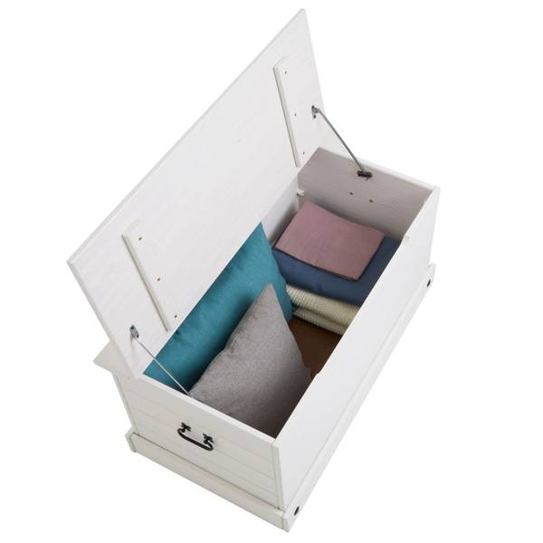 Holztruhe RURAL Weiß - Kiefer - 91 x 46 x 50 cm