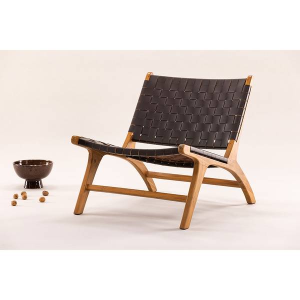 Sessel Rike Braun - Holz teilmassiv - 65 x 75 x 80 cm