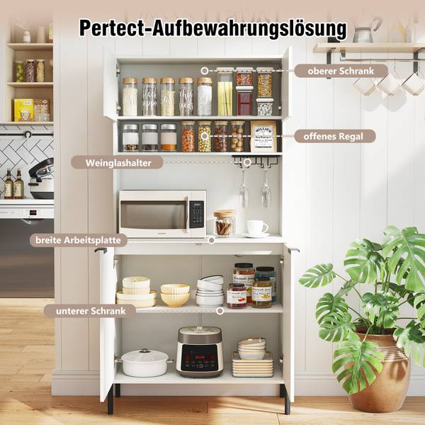 Küchenschrank VL32587PQ Weiß - Holzwerkstoff - 40 x 164 x 80 cm