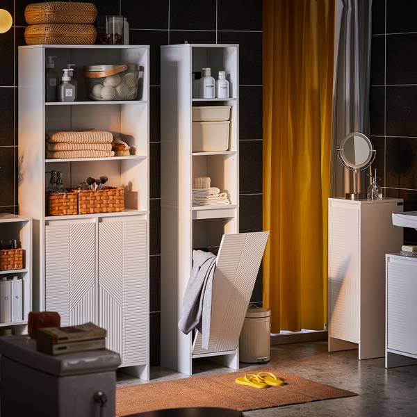 Hochschrank BZR158-W Weiß - Holzwerkstoff - 30 x 170 x 30 cm