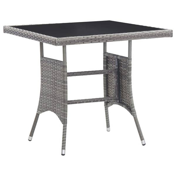 Salle à manger 3009977-1 (lot de 3) Gris - Acier - Verre clair - Polyéthylène - 80 x 74 x 80 cm