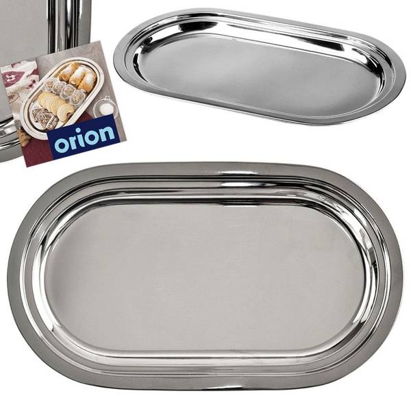 Serviertablett 153448 Silber - Edelstahl - 20 x 2 x 34 cm