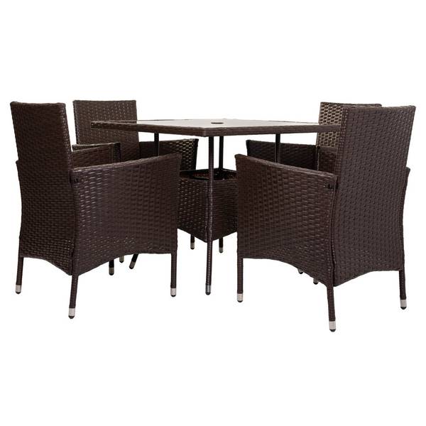 Garten-Esszimmer Jardín Descanso Braun - Rattan - 58 x 85 x 60 cm