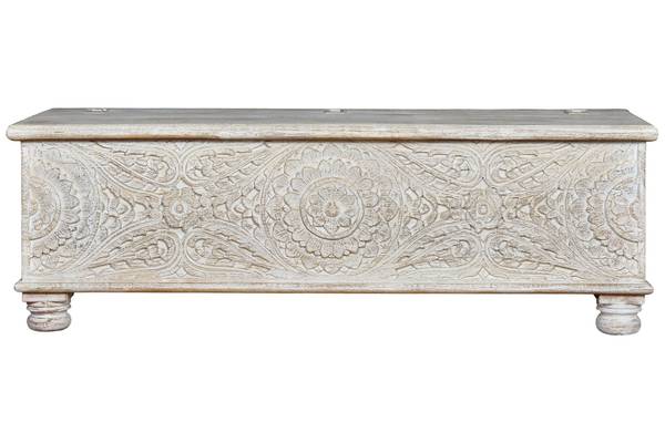 Coffre 6408 Blanc - Bois massif - 50 x 60 x 150 cm