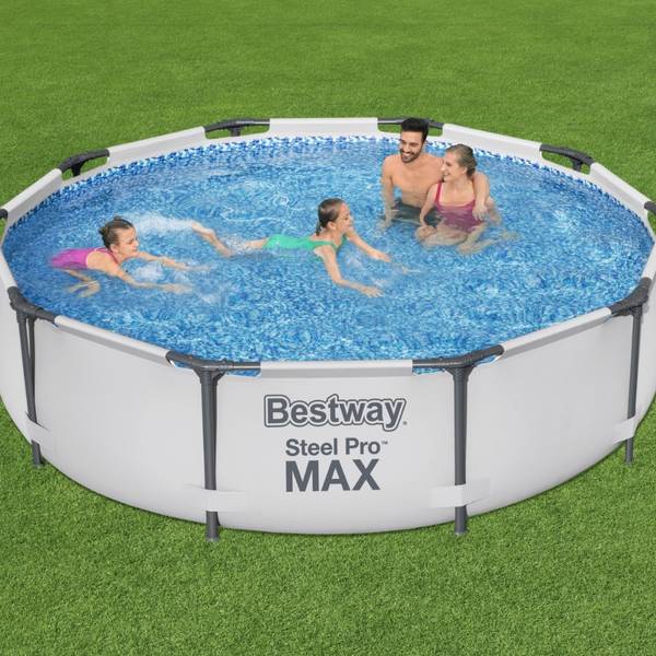 Schwimmbad-Set 5640813 (6-teilig) Grau - Kunststoff - 305 x 76 x 305 cm
