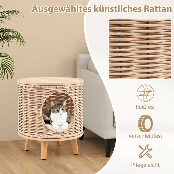 Katzenhaus BH32419NQDE Beige - Rattan - 36 x 41 x 36 cm