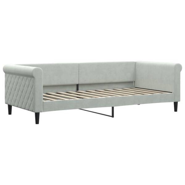 Lit de jour avec lit gigogne 3030086 Gris - Bois massif - 100 x 68 x 229 cm