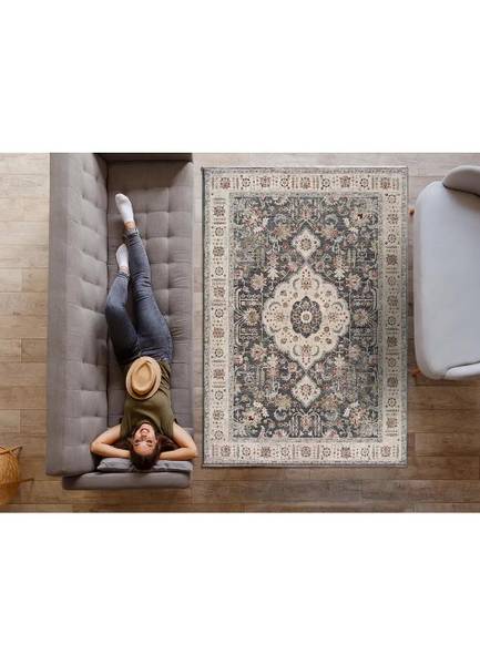 Kurzflorteppich KESHAN Grau - Polyester - 120 x 2 x 170 cm
