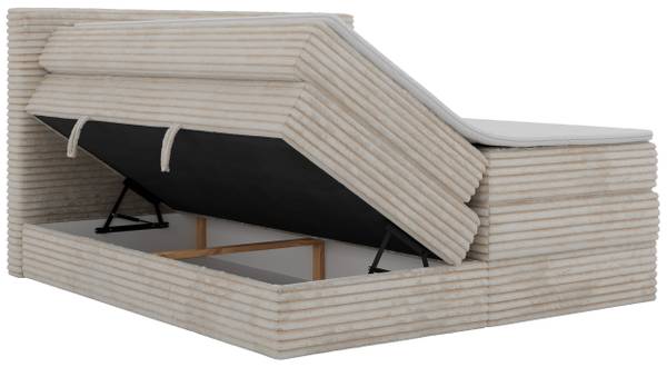 Boxspringbett TILION KING Beige - H3 - Liegefläche Breite: 180 cm