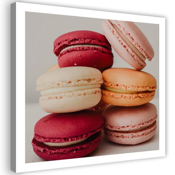 Wandbild appetitliche makronen 40 x 40 cm