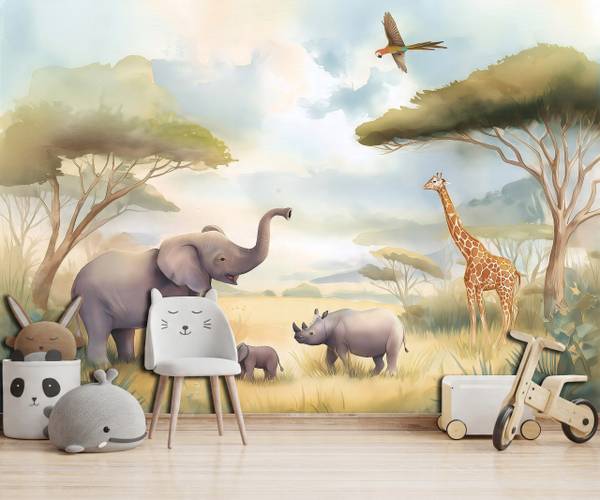 FOTOTAPETE Kinderzimmer Tiere 300 x 210 cm