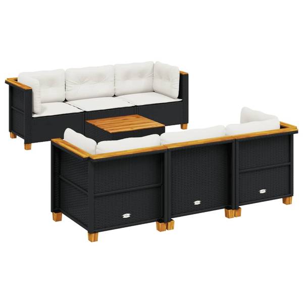 Salon de jardin 3036234-1 (lot de 7) Noir - Acier - 63 x 62 x 63 cm
