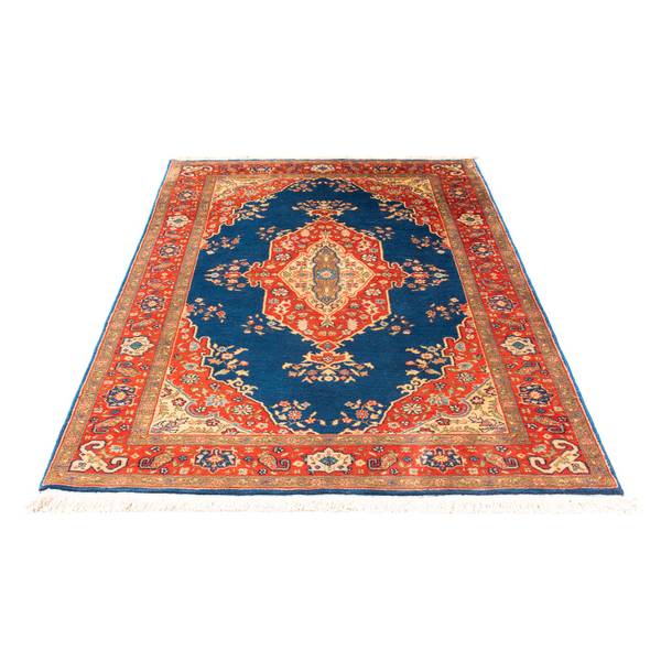 Orientteppich Oriental Blau - Wolle - 124 x 1 x 200 cm