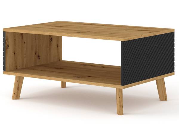 Salontafel Nexa beige - zwart - ABS - melamine - 90 x 45 x 60 cm