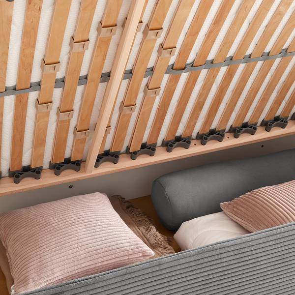 Bett REMI Grau - Textil - 96 x 1 x 90 cm