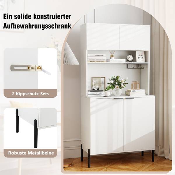 Küchenschrank VL32587PQ Weiß - Holzwerkstoff - 40 x 164 x 80 cm