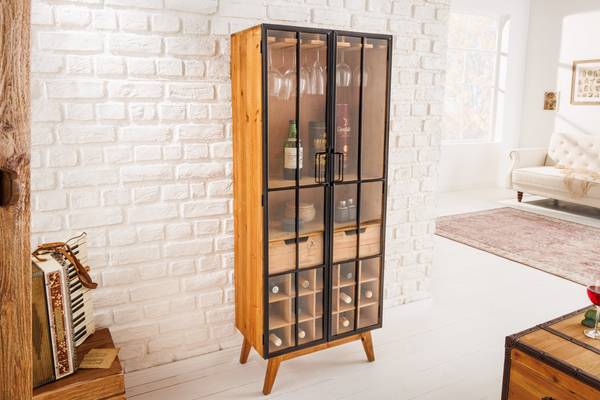 Vitrine SEVEN SEAS Braun - Massivholz - 60 x 150 x 34 cm